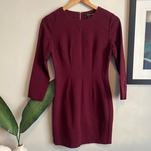 Berry Red Longsleeved Bodycon Dress